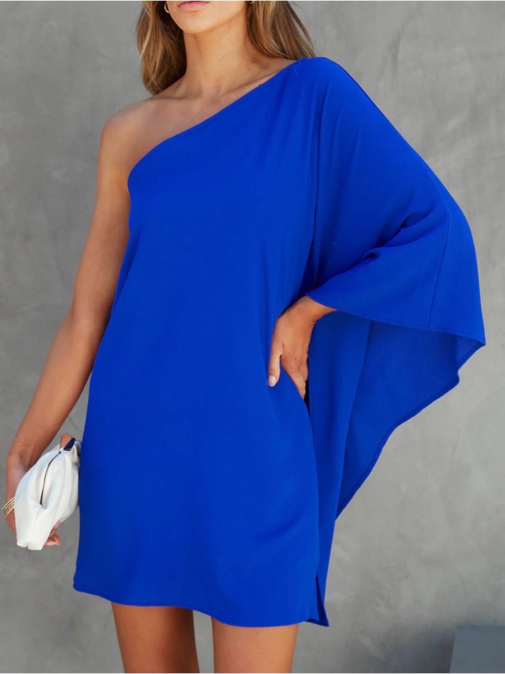 Vici One-Shoulder Royal Blue Mini Dress